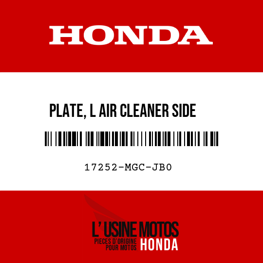 image de 17252-MGC-JB0 PLATE, L AIR CLEANER SIDE