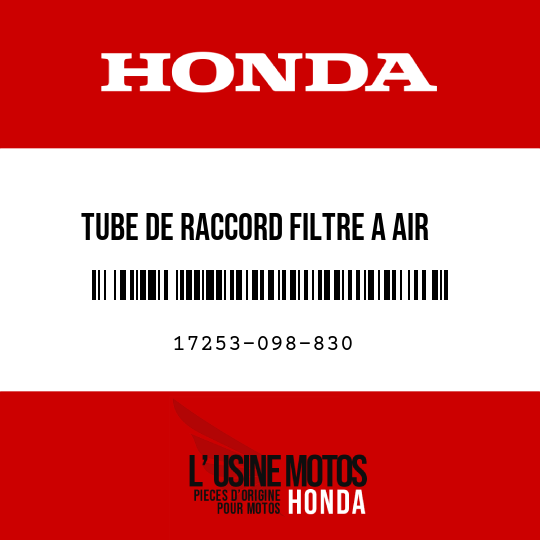 image de 17253-098-830 TUBE DE RACCORD FILTRE A AIR