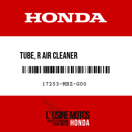 image de 17253-MBZ-G00 TUBE, R AIR CLEANER          CONNECTING