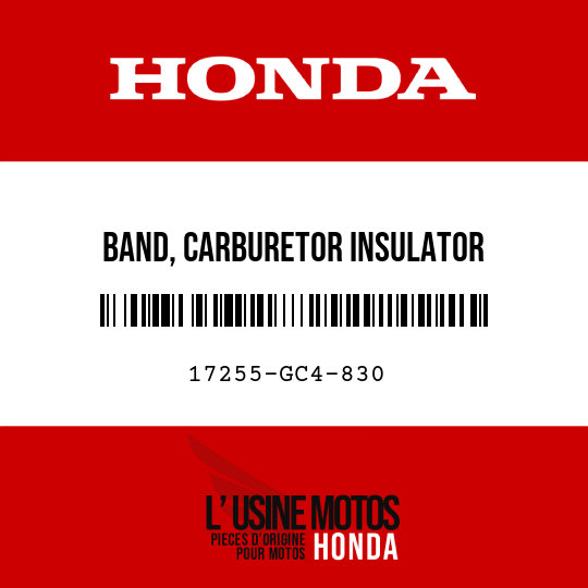 image de 17255-GC4-830 BAND, CARBURETOR INSULATOR