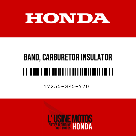 image de 17255-GF5-770 BAND, CARBURETOR INSULATOR