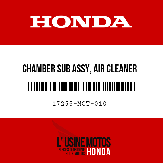 image de 17255-MCT-010 CHAMBER SUB ASSY, AIR CLEANER