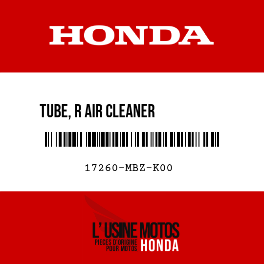 image de 17260-MBZ-K00 TUBE, R AIR CLEANER          CONNECTING