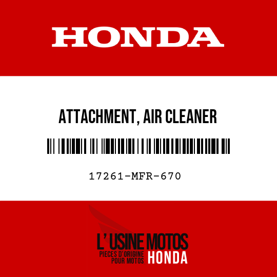 image de 17261-MFR-670 ATTACHMENT, AIR CLEANER