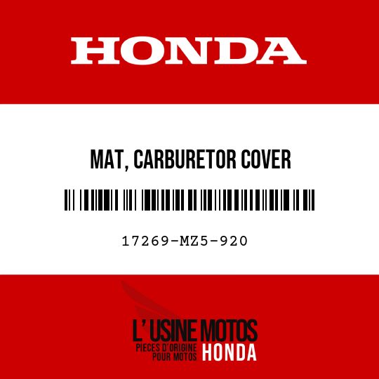 image de 17269-MZ5-920 MAT, CARBURETOR COVER