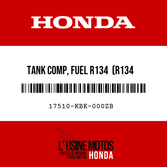 image de 17510-KBK-000ZB TANK COMP, FUEL R134  (R134 FIGHTING RED)