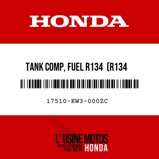 image de 17510-KW3-000ZC TANK COMP, FUEL R134  (R134 FIGHTING RED)