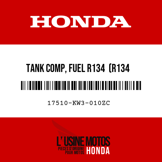 image de 17510-KW3-010ZC TANK COMP, FUEL R134  (R134 FIGHTING RED)