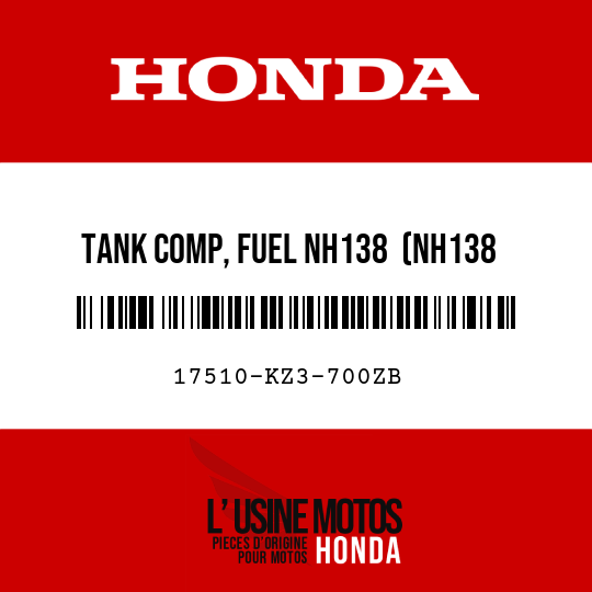 image de 17510-KZ3-700ZB TANK COMP, FUEL NH138  (NH138 SHASTA WHITE)