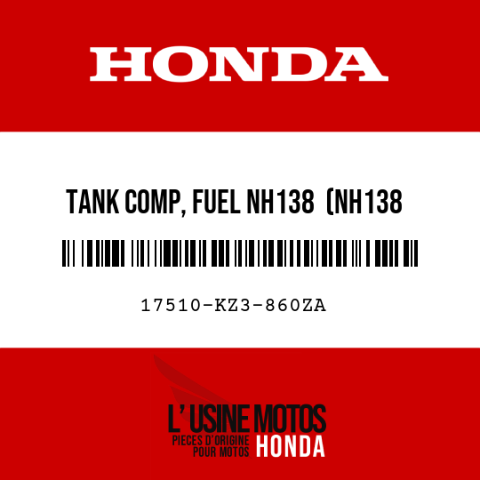 image de 17510-KZ3-860ZA TANK COMP, FUEL NH138  (NH138 SHASTA WHITE)