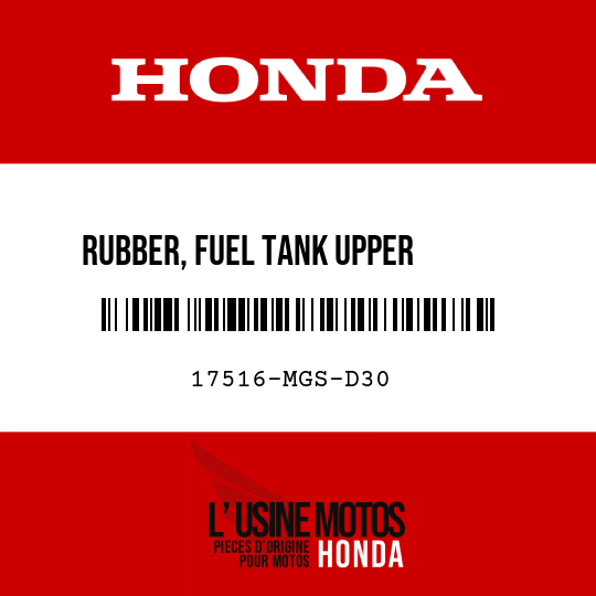 image de 17516-MGS-D30 RUBBER, FUEL TANK UPPER       MOUNTING