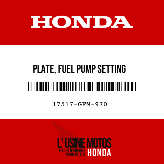 image de 17517-GFM-970 PLATE, FUEL PUMP SETTING