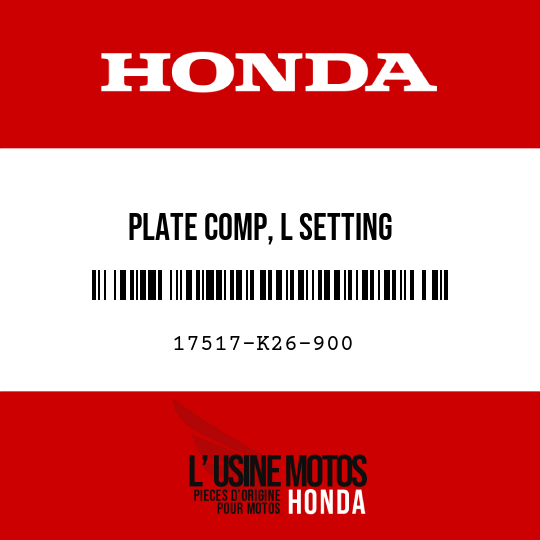 image de 17517-K26-900 PLATE COMP, L SETTING