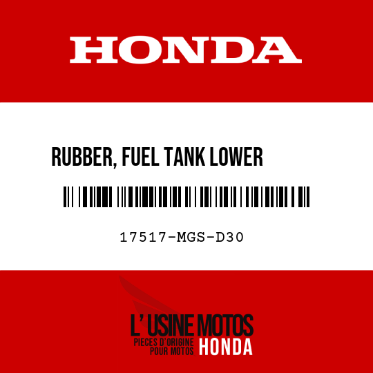 image de 17517-MGS-D30 RUBBER, FUEL TANK LOWER       MOUNTING