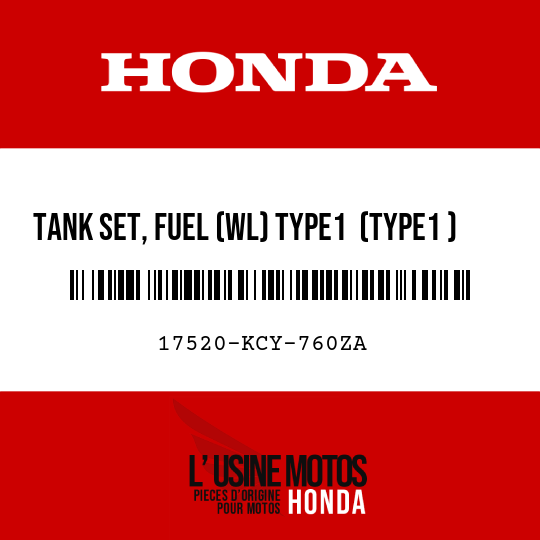 image de 17520-KCY-760ZA TANK SET, FUEL (WL) TYPE1  (TYPE1 )
