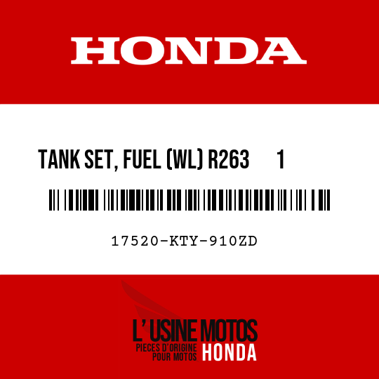 image de 17520-KTY-910ZD TANK SET, FUEL (WL) R263      1  (R263      1 MILLENNIUM RED)