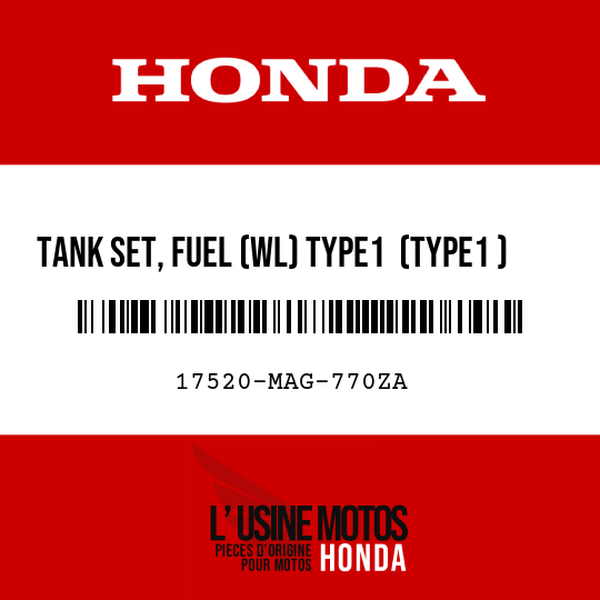 image de 17520-MAG-770ZA TANK SET, FUEL (WL) TYPE1  (TYPE1 )
