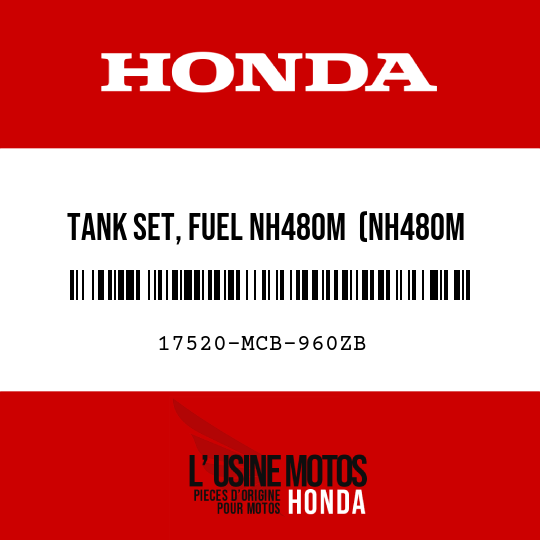 image de 17520-MCB-960ZB TANK SET, FUEL NH480M  (NH480M SHIELD SILVER METALLIC)
