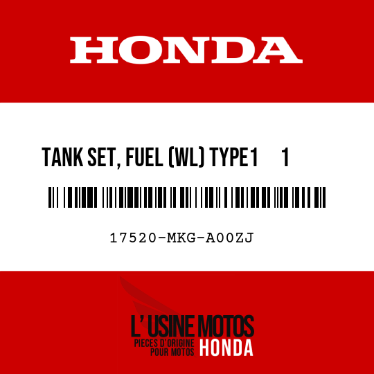 image de 17520-MKG-A00ZJ TANK SET, FUEL (WL) TYPE1     1 (TYPE1     1 )
