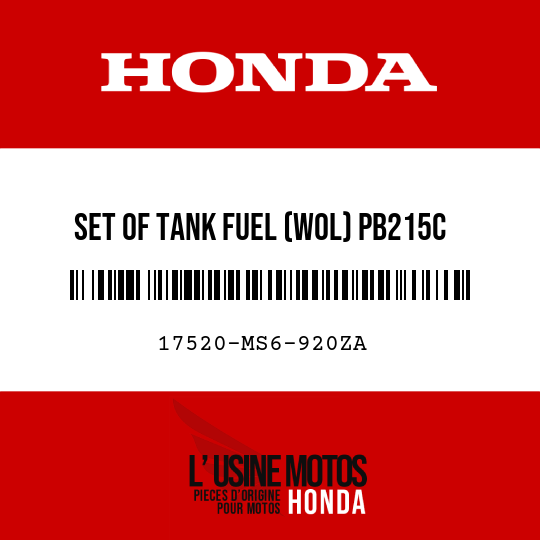 image de 17520-MS6-920ZA SET OF TANK FUEL (WOL) PB215C