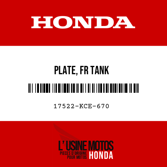 image de 17522-KCE-670 PLATE, FR TANK