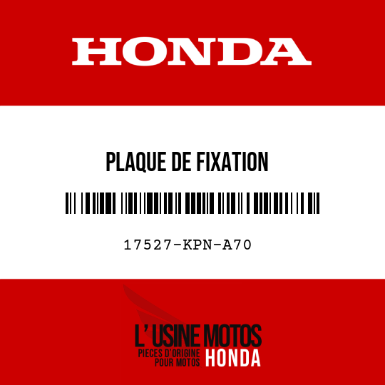 image de 17527-KPN-A70 PLAQUE DE FIXATION