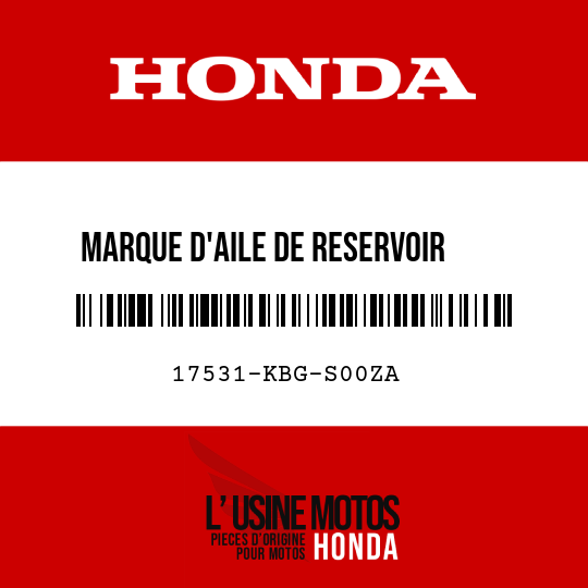 image de 17531-KBG-S00ZA MARQUE D'AILE DE RESERVOIR    D'ESSENCE D TYPE1