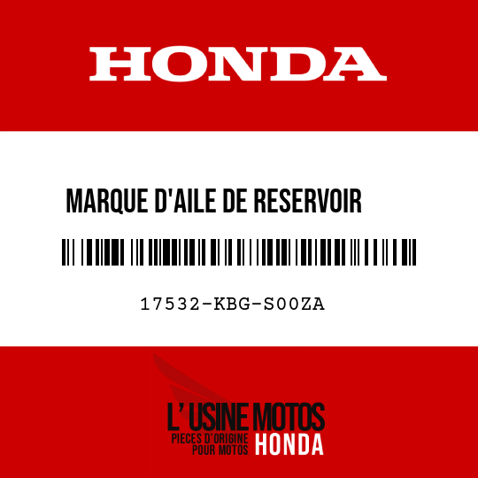 image de 17532-KBG-S00ZA MARQUE D'AILE DE RESERVOIR    D'ESSENCE G TYPE1