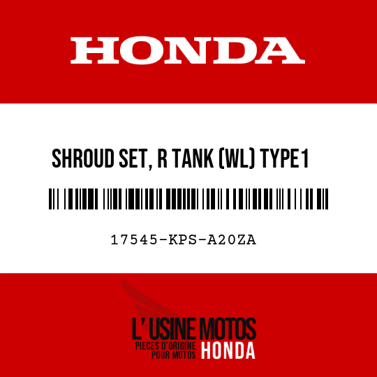 image de 17545-KPS-A20ZA SHROUD SET, R TANK (WL) TYPE1 (TYPE1 )