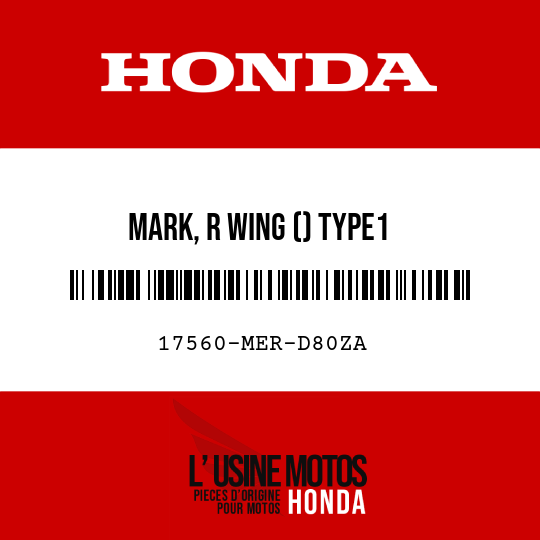 image de 17560-MER-D80ZA MARK, R WING () TYPE1