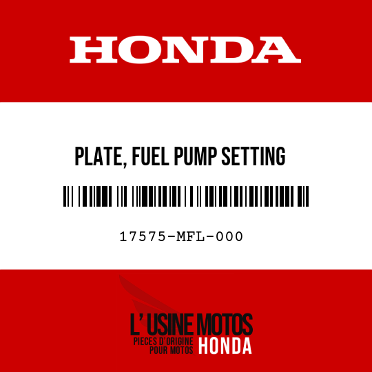 image de 17575-MFL-000 PLATE, FUEL PUMP SETTING