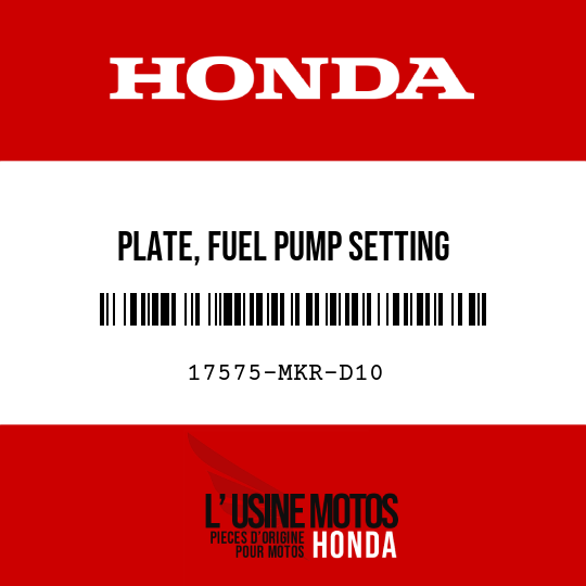 image de 17575-MKR-D10 PLATE, FUEL PUMP SETTING