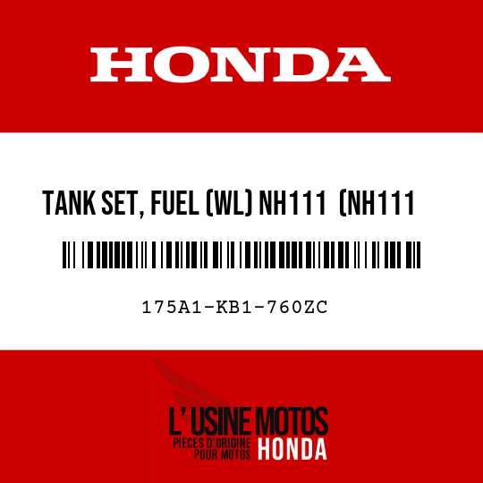 image de 175A1-KB1-760ZC TANK SET, FUEL (WL) NH111  (NH111 CORTINA WHITE)