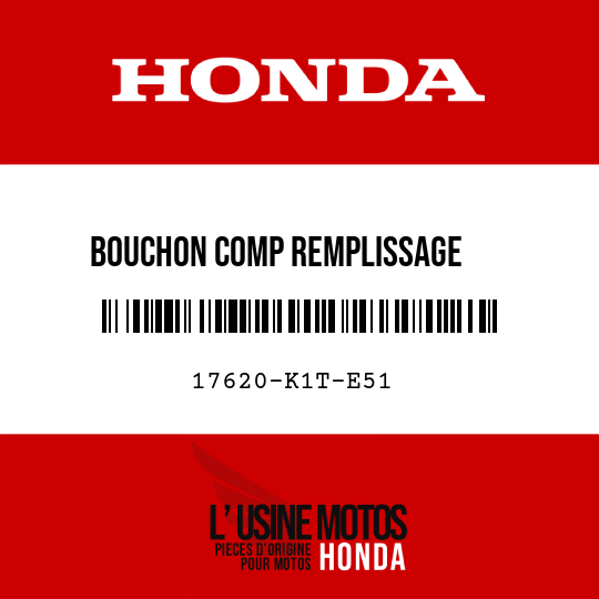 image de 17620-K1T-E51 BOUCHON COMP REMPLISSAGE     ESSENCE (HONDA LOCK)