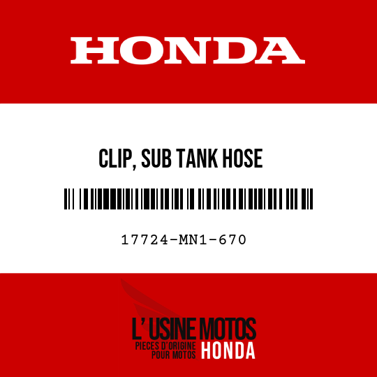 image de 17724-MN1-670 CLIP, SUB TANK HOSE