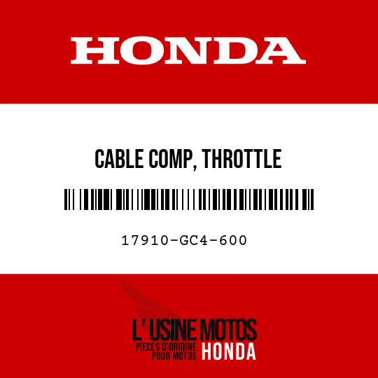 image de 17910-GC4-600 CABLE COMP, THROTTLE