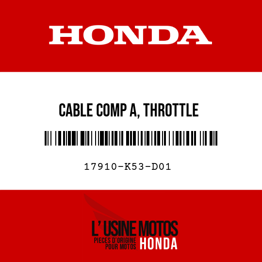 image de 17910-K53-D01 CABLE COMP A, THROTTLE