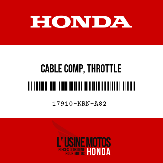 image de 17910-KRN-A82 CABLE COMP, THROTTLE