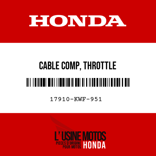 image de 17910-KWF-951 CABLE COMP, THROTTLE