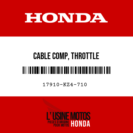image de 17910-KZ4-710 CABLE COMP, THROTTLE