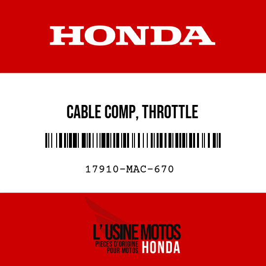 image de 17910-MAC-670 CABLE COMP, THROTTLE
