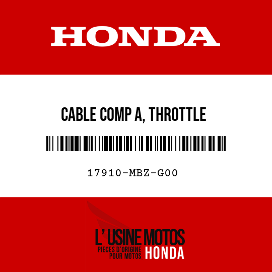 image de 17910-MBZ-G00 CABLE COMP A, THROTTLE