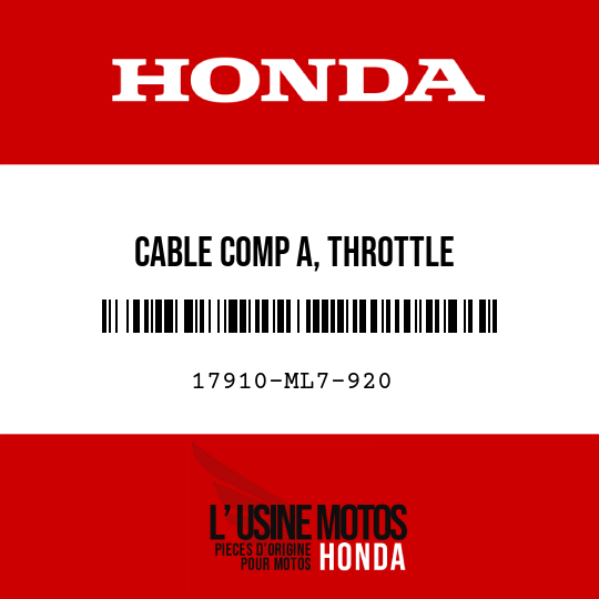 image de 17910-ML7-920 CABLE COMP A, THROTTLE