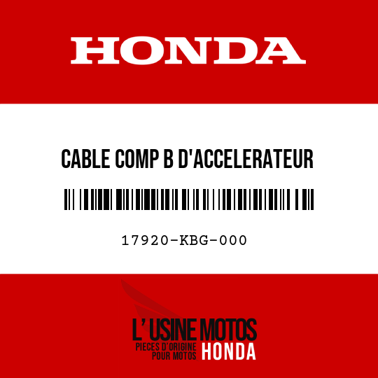 image de 17920-KBG-000 CABLE COMP B D'ACCELERATEUR
