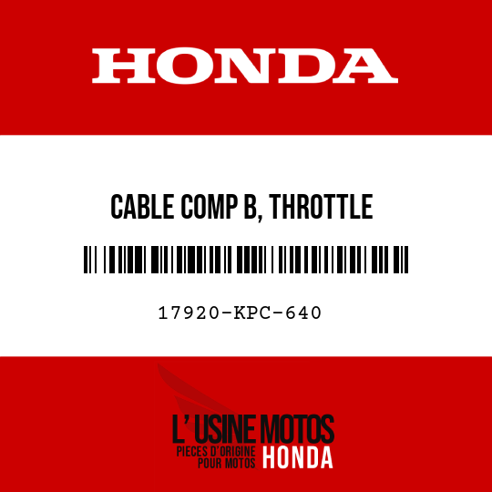 image de 17920-KPC-640 CABLE COMP B, THROTTLE