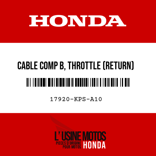 image de 17920-KPS-A10 CABLE COMP B, THROTTLE (RETURN)