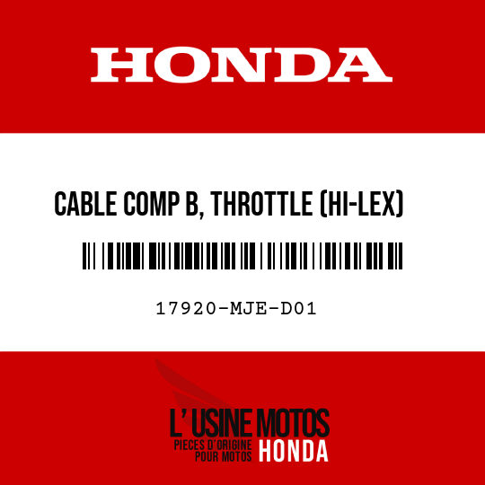 image de 17920-MJE-D01 CABLE COMP B, THROTTLE (HI-LEX)