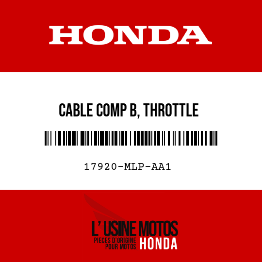 image de 17920-MLP-AA1 CABLE COMP B, THROTTLE