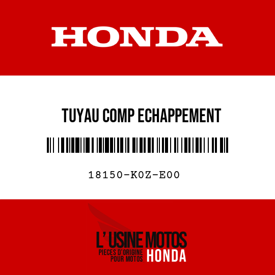 image de 18150-K0Z-E00 TUYAU COMP ECHAPPEMENT