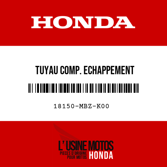 image de 18150-MBZ-K00 TUYAU COMP. ECHAPPEMENT